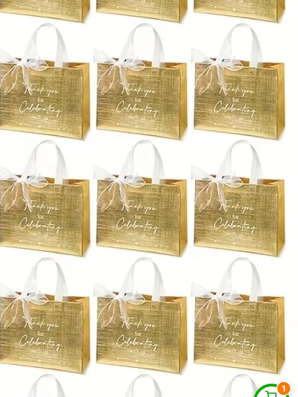 Gold 'Thank You for Celebrating With Us' Party Favor Bags - Pack price includes